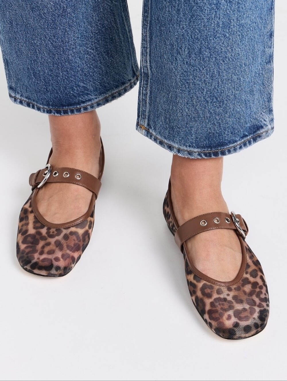 New! Reformation Bethany Leopard Print Mary Jane Flats